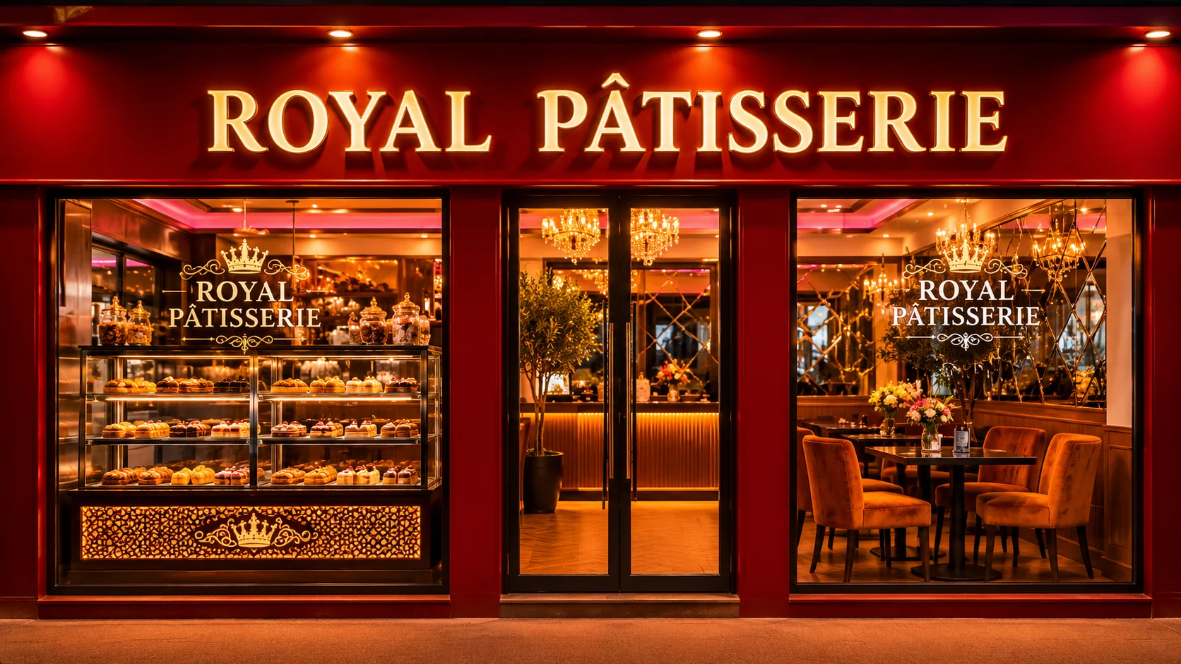 Devanture de Royal Pâtisserie, partenaire Atelier Mirage à Marignane